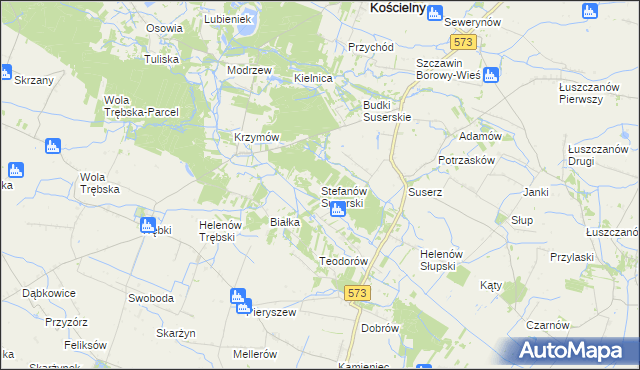 mapa Stefanów Suserski, Stefanów Suserski na mapie Targeo