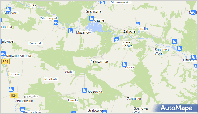 mapa Stefanówka gmina Józefów nad Wisłą, Stefanówka gmina Józefów nad Wisłą na mapie Targeo