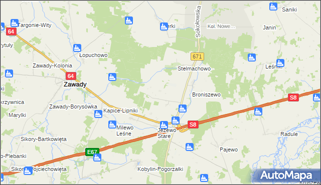 mapa Stelmachowo-Kolonia, Stelmachowo-Kolonia na mapie Targeo