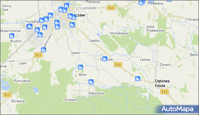 mapa Stępków, Stępków na mapie Targeo