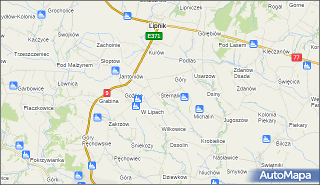 mapa Sternalice gmina Lipnik, Sternalice gmina Lipnik na mapie Targeo