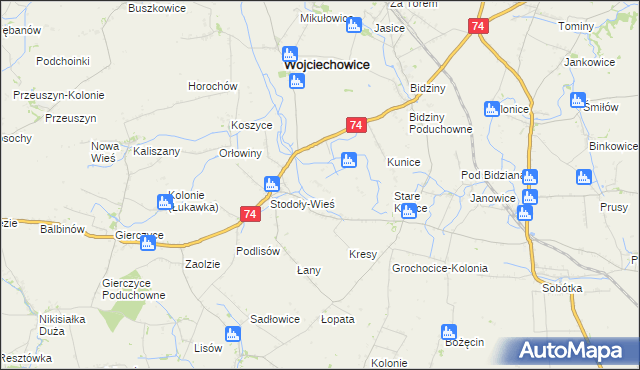 mapa Stodoły-Kolonie, Stodoły-Kolonie na mapie Targeo