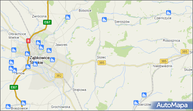 mapa Stolec gmina Ząbkowice Śląskie, Stolec gmina Ząbkowice Śląskie na mapie Targeo