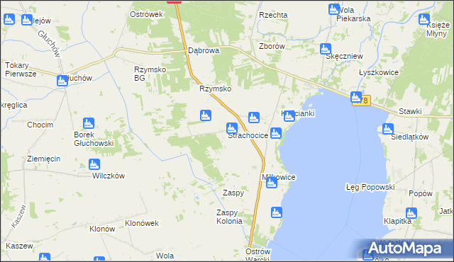 mapa Strachocice, Strachocice na mapie Targeo