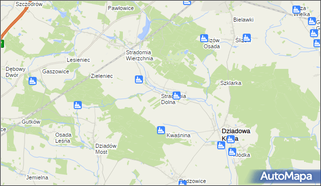 mapa Stradomia Dolna, Stradomia Dolna na mapie Targeo