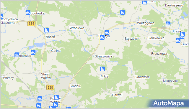 mapa Straszowice, Straszowice na mapie Targeo