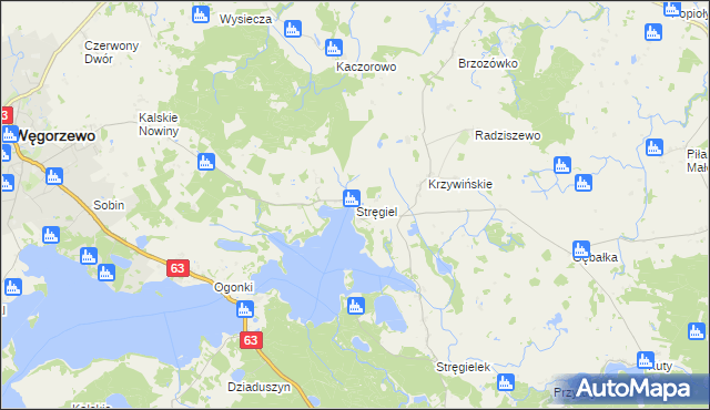 mapa Stręgiel, Stręgiel na mapie Targeo