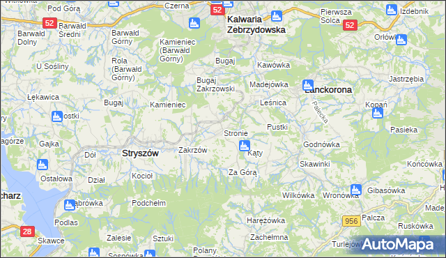 mapa Stronie gmina Stryszów, Stronie gmina Stryszów na mapie Targeo