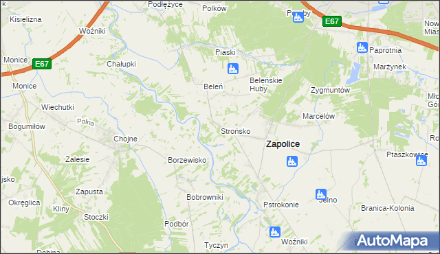 mapa Strońsko, Strońsko na mapie Targeo