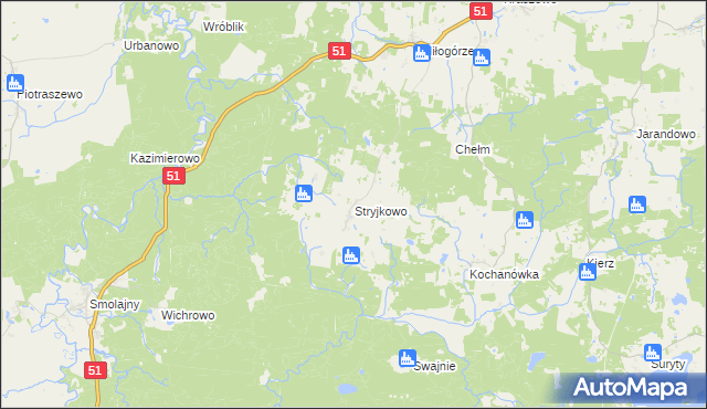 mapa Stryjkowo, Stryjkowo na mapie Targeo