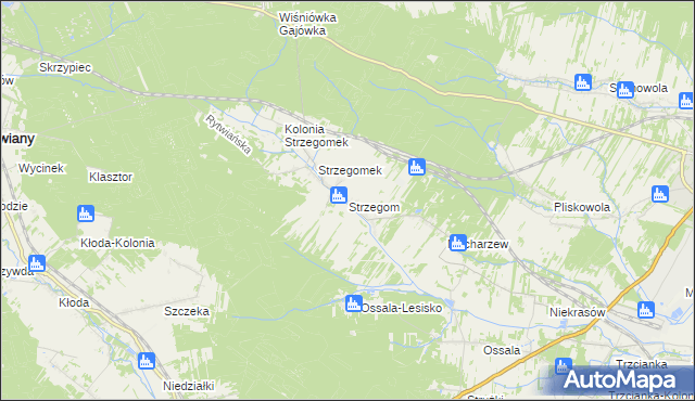 mapa Strzegom gmina Rytwiany, Strzegom gmina Rytwiany na mapie Targeo
