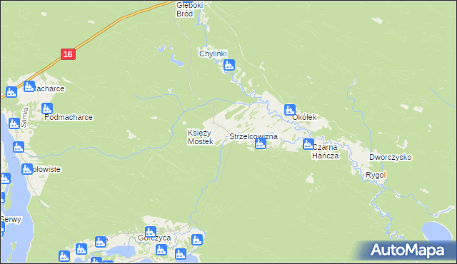 mapa Strzelcowizna, Strzelcowizna na mapie Targeo