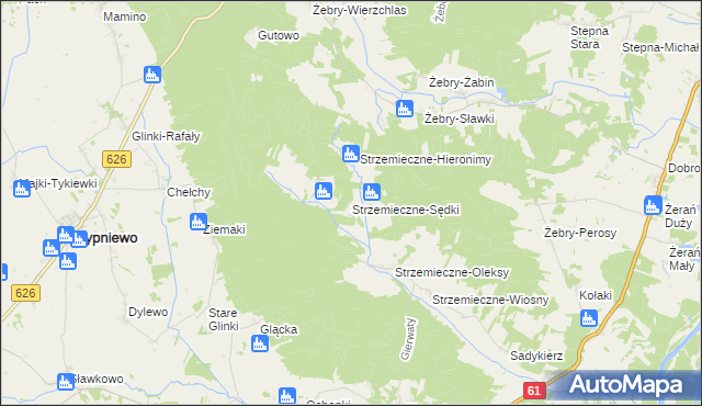 mapa Strzemieczne-Sędki, Strzemieczne-Sędki na mapie Targeo
