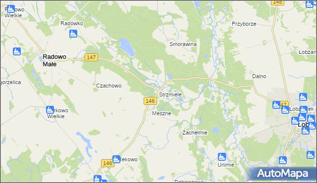 mapa Strzmiele, Strzmiele na mapie Targeo