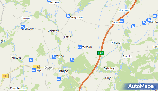 mapa Strzykocin, Strzykocin na mapie Targeo