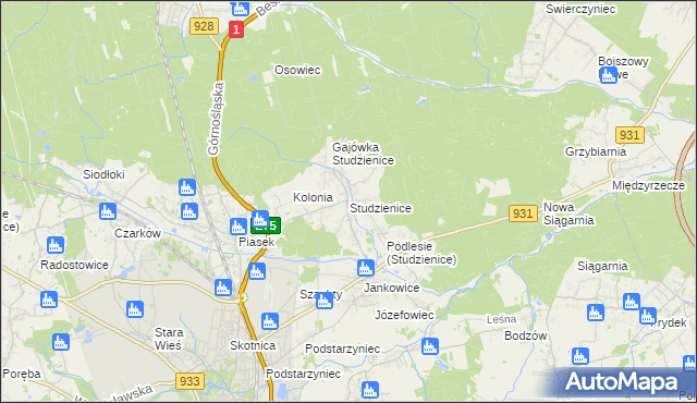 mapa Studzienice gmina Pszczyna, Studzienice gmina Pszczyna na mapie Targeo