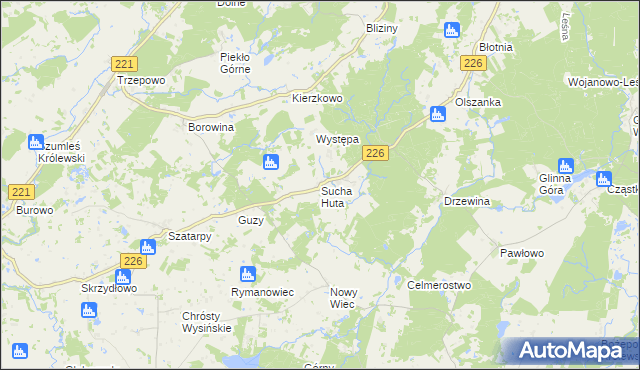 mapa Sucha Huta, Sucha Huta na mapie Targeo