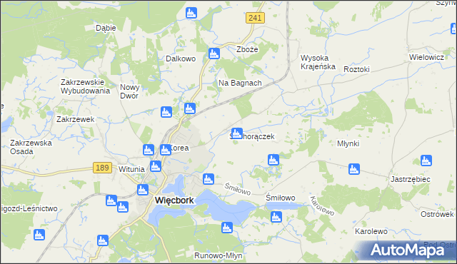 mapa Suchorączek, Suchorączek na mapie Targeo