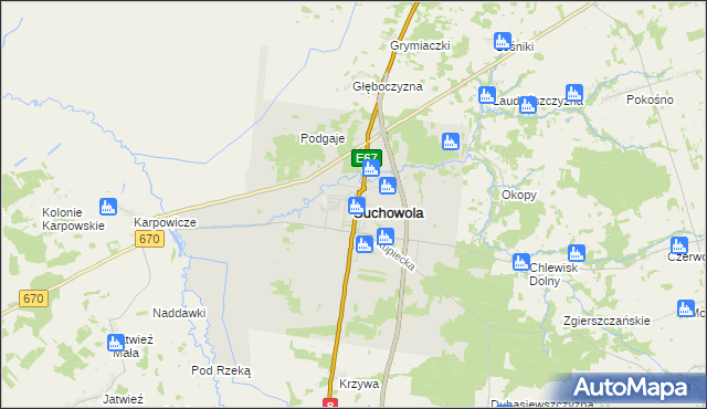 mapa Suchowola powiat sokólski, Suchowola powiat sokólski na mapie Targeo