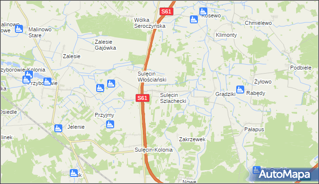 mapa Sulęcin Szlachecki, Sulęcin Szlachecki na mapie Targeo