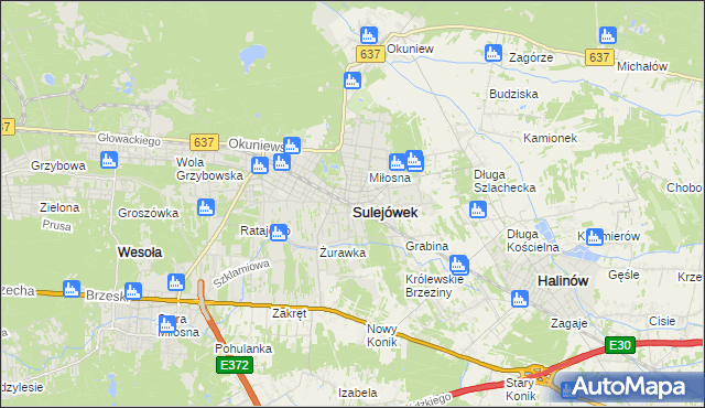 mapa Sulejówek, Sulejówek na mapie Targeo