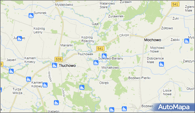 mapa Sulkowo-Bariany, Sulkowo-Bariany na mapie Targeo