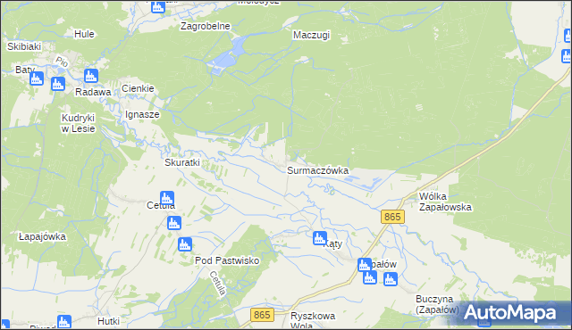 mapa Surmaczówka, Surmaczówka na mapie Targeo