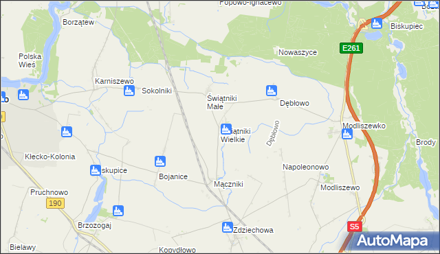 mapa Świątniki Wielkie, Świątniki Wielkie na mapie Targeo