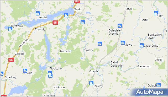 mapa Świdry gmina Olecko, Świdry gmina Olecko na mapie Targeo