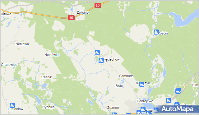 mapa Święciechów, Święciechów na mapie Targeo