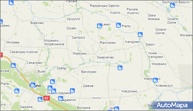 mapa Święcieniec, Święcieniec na mapie Targeo