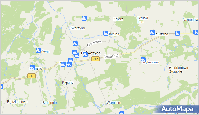 mapa Święcino, Święcino na mapie Targeo