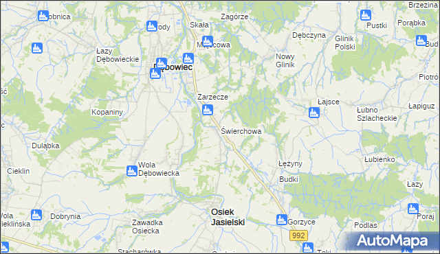 mapa Świerchowa, Świerchowa na mapie Targeo