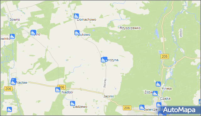 mapa Świerczyna gmina Polanów, Świerczyna gmina Polanów na mapie Targeo