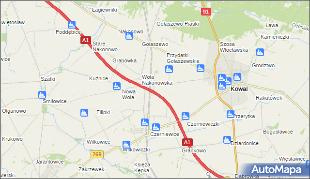 mapa Świerkowo gmina Choceń, Świerkowo gmina Choceń na mapie Targeo