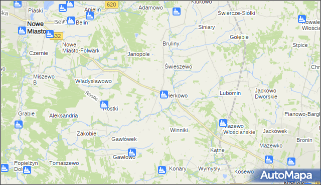mapa Świerkowo gmina Świercze, Świerkowo gmina Świercze na mapie Targeo