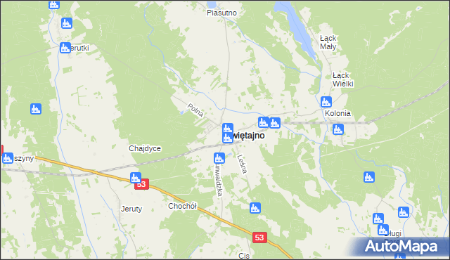 mapa Świętajno powiat szczycieński, Świętajno powiat szczycieński na mapie Targeo