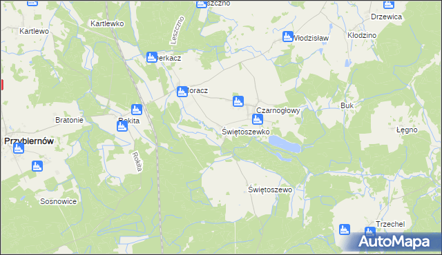 mapa Świętoszewko, Świętoszewko na mapie Targeo