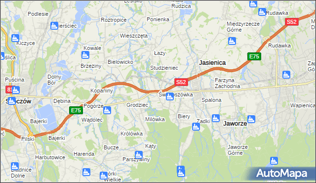 mapa Świętoszówka, Świętoszówka na mapie Targeo