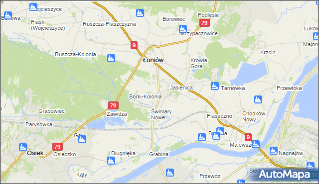 mapa Świniary Stare, Świniary Stare na mapie Targeo