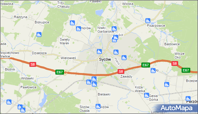 mapa Syców, Syców na mapie Targeo