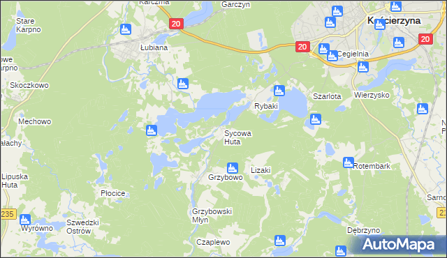 mapa Sycowa Huta, Sycowa Huta na mapie Targeo