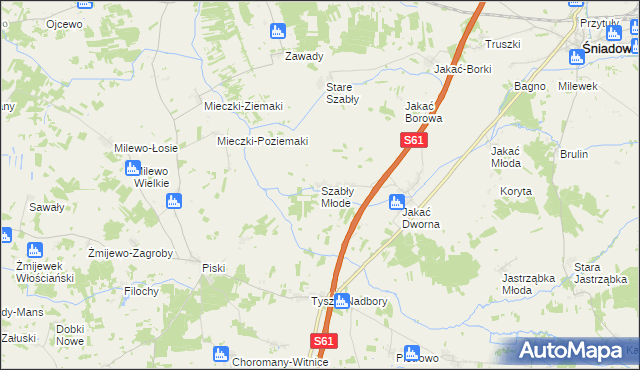 mapa Szabły Młode, Szabły Młode na mapie Targeo