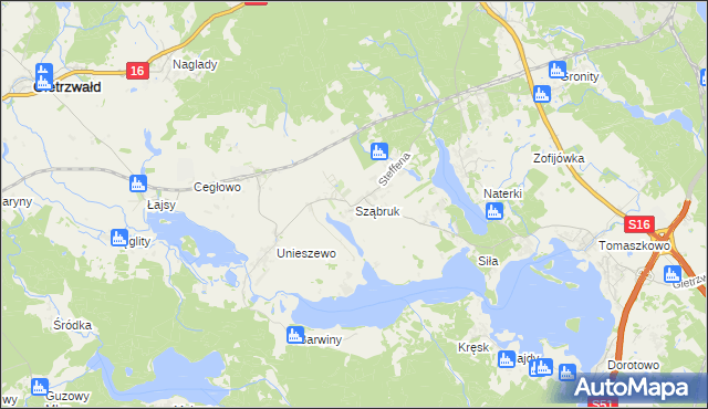 mapa Sząbruk, Sząbruk na mapie Targeo