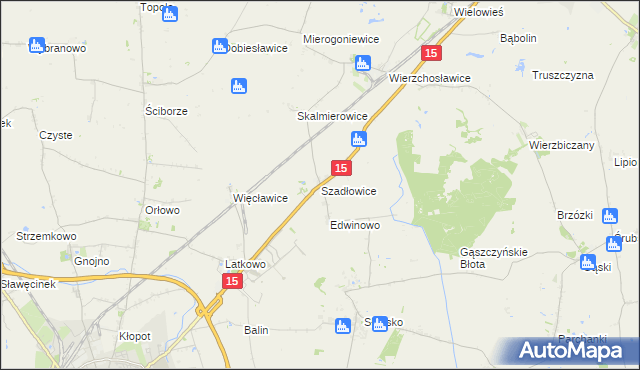mapa Szadłowice gmina Gniewkowo, Szadłowice gmina Gniewkowo na mapie Targeo