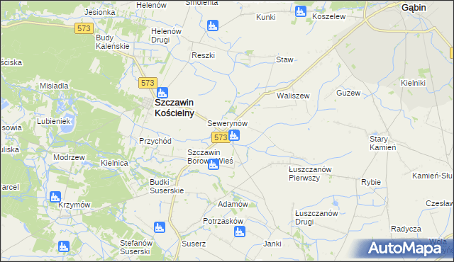 mapa Szczawin Borowy-Kolonia, Szczawin Borowy-Kolonia na mapie Targeo