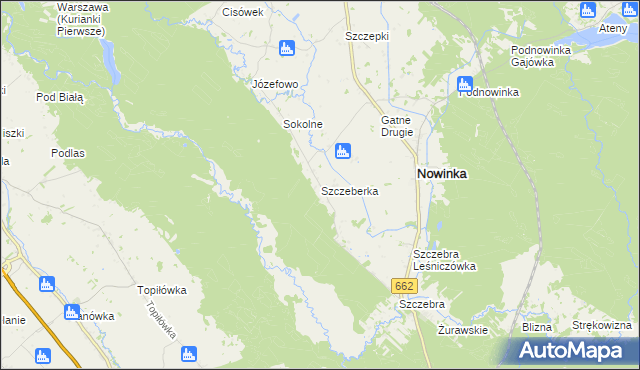 mapa Szczeberka, Szczeberka na mapie Targeo