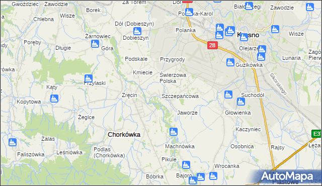 mapa Szczepańcowa, Szczepańcowa na mapie Targeo
