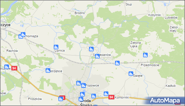 mapa Szczepanów gmina Środa Śląska, Szczepanów gmina Środa Śląska na mapie Targeo