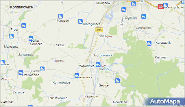 mapa Szczodrowice, Szczodrowice na mapie Targeo
